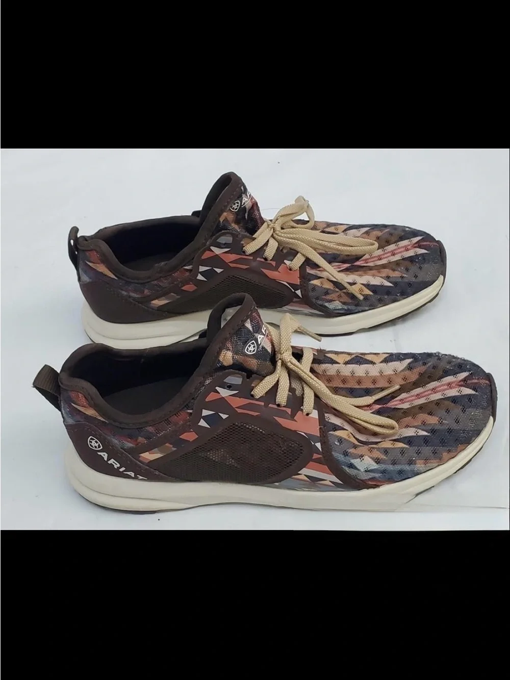 Ariat Neutral Aztec Fuse Lace-Up Tennis Shoes Size 7